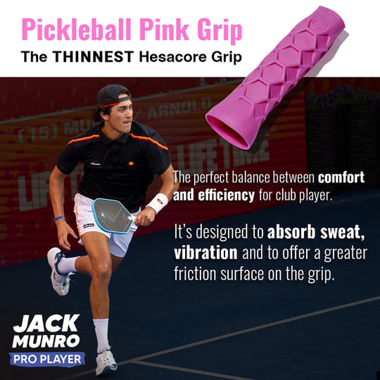 Hesacore Pickleball Grip Regular Soft Feel - 5.25 Inches Long - Pink