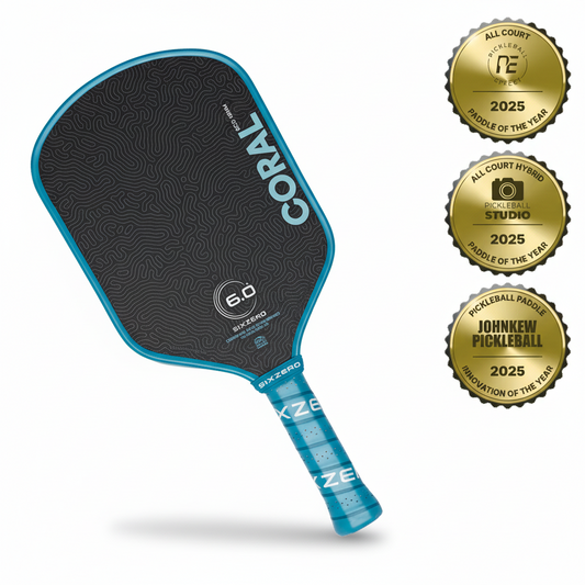 Six Zero Coral 16mm Elongated Pickleball Paddle