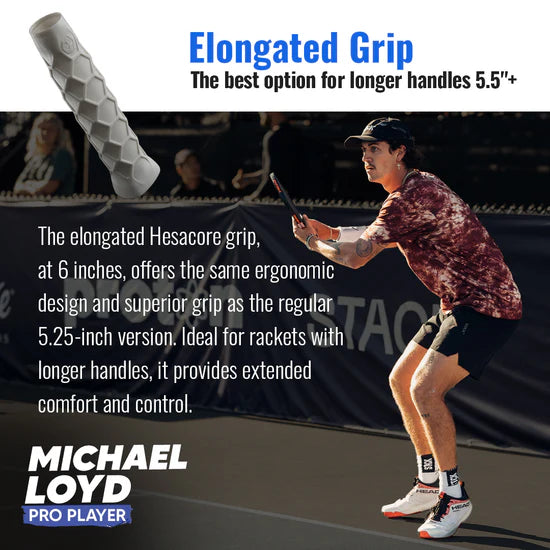 Hesacore Pickleball Elongated Grip - 6 Inches Long - Regular Soft Feel