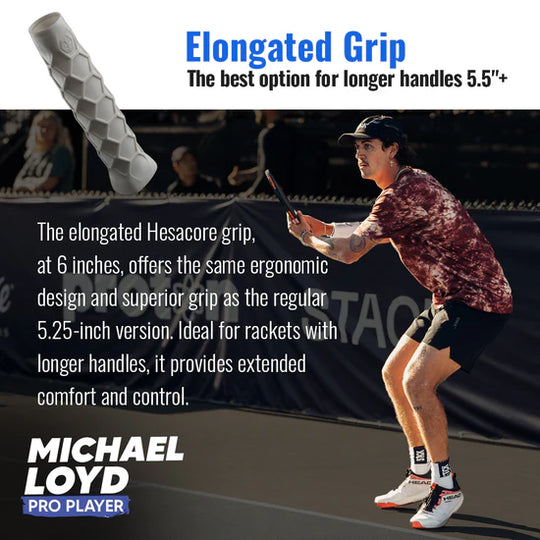 Hesacore Pickleball Elongated Grip - 6 Inches Long - Regular Soft Feel