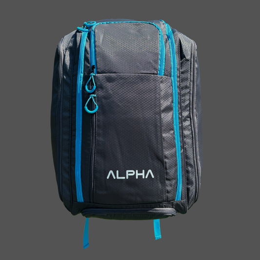 Alpha Pickleball Tour Bag — charcoal/blue color front view