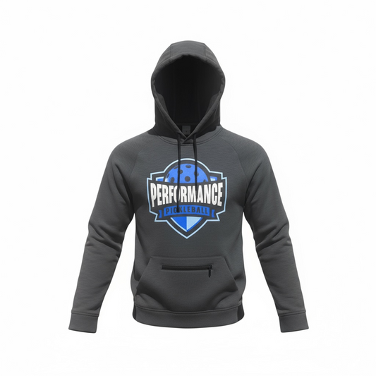 Graphite Winter Blue Performance Hoodie — Detail View