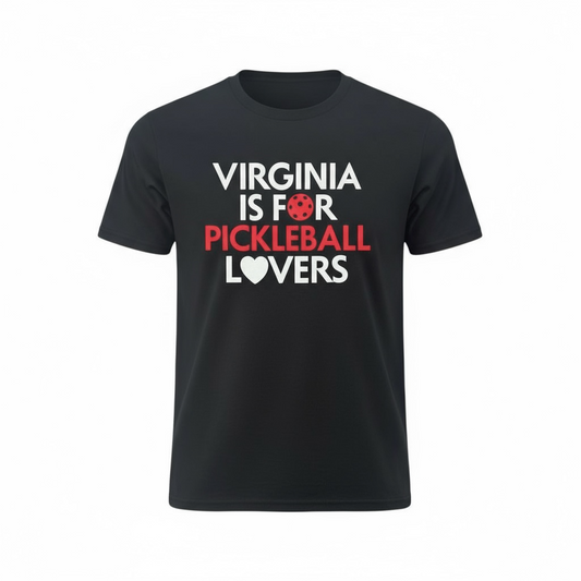 Virginia Is For Pickleball Lovers Cotton T-Shirt — Close-Up