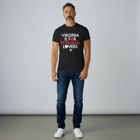 Virginia Is For Pickleball Lovers Cotton T-Shirt — Shop at Pickleball Paddles US