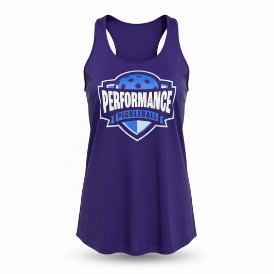 Performance Tank Top Large Blue Logo — Detail View
