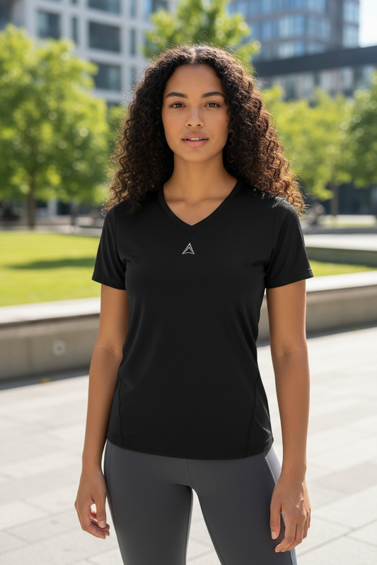 Alpha Women’s Dri-Fit V-neck Tech Shirt — Shop at Pickleball Paddles US