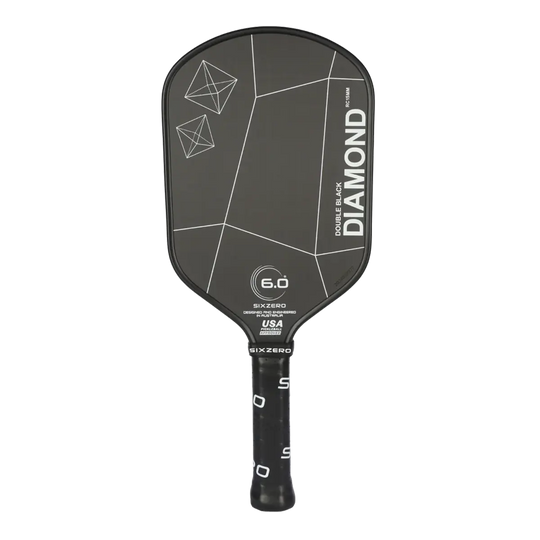 Pala de pickleball Six Zero Double Black Diamond Elongated Control de 15 mm