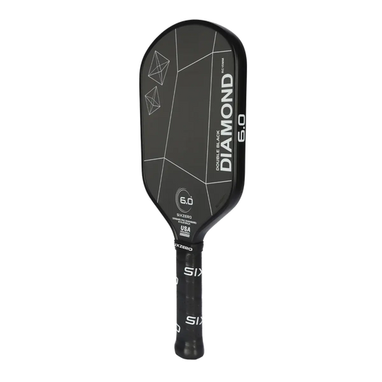 Pala de pickleball Six Zero Double Black Diamond Elongated Control de 15 mm