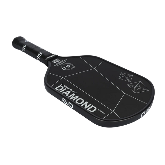 Pala de pickleball Six Zero Double Black Diamond Elongated Control de 15 mm
