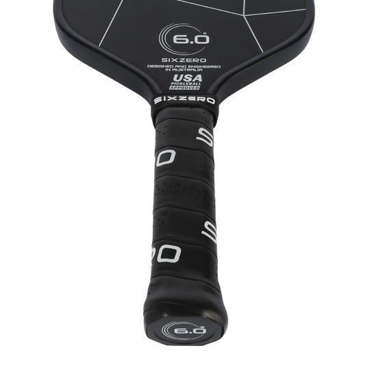 Pala de pickleball Six Zero Double Black Diamond Elongated Control de 15 mm