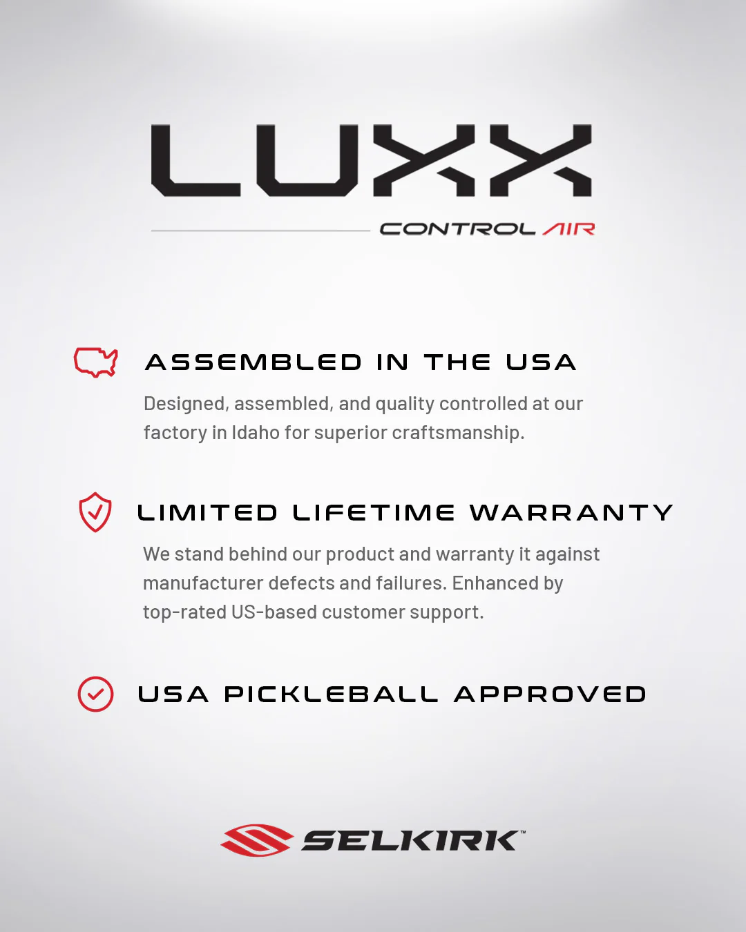 Pala de Pickleball Selkirk Epic Luxx Control Air (Liquidación final)