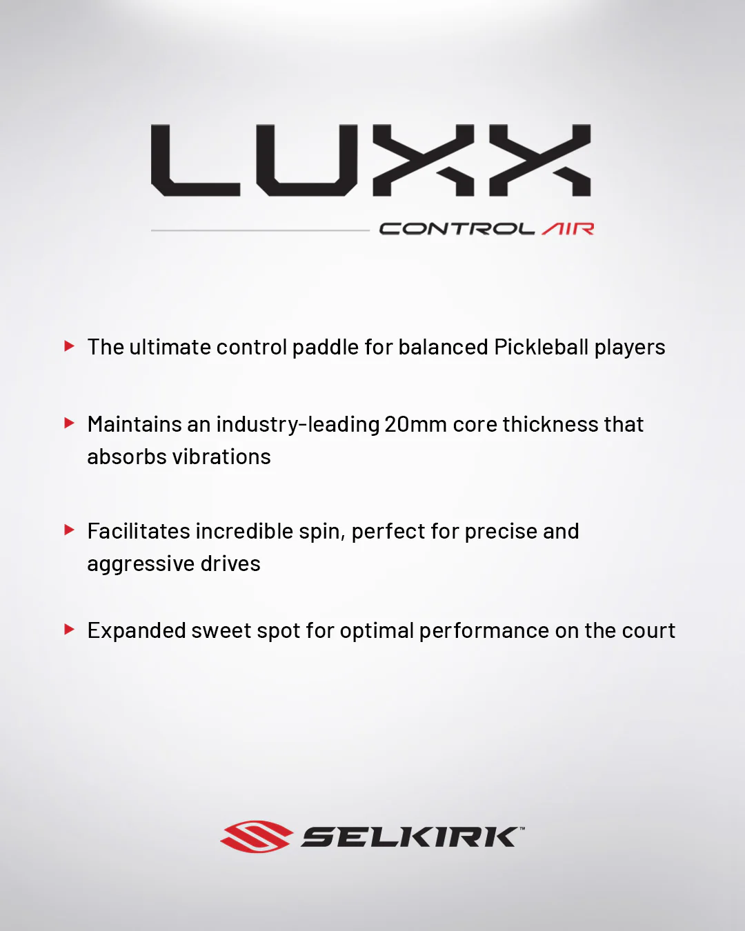Pala de Pickleball Selkirk Epic Luxx Control Air (Liquidación final)