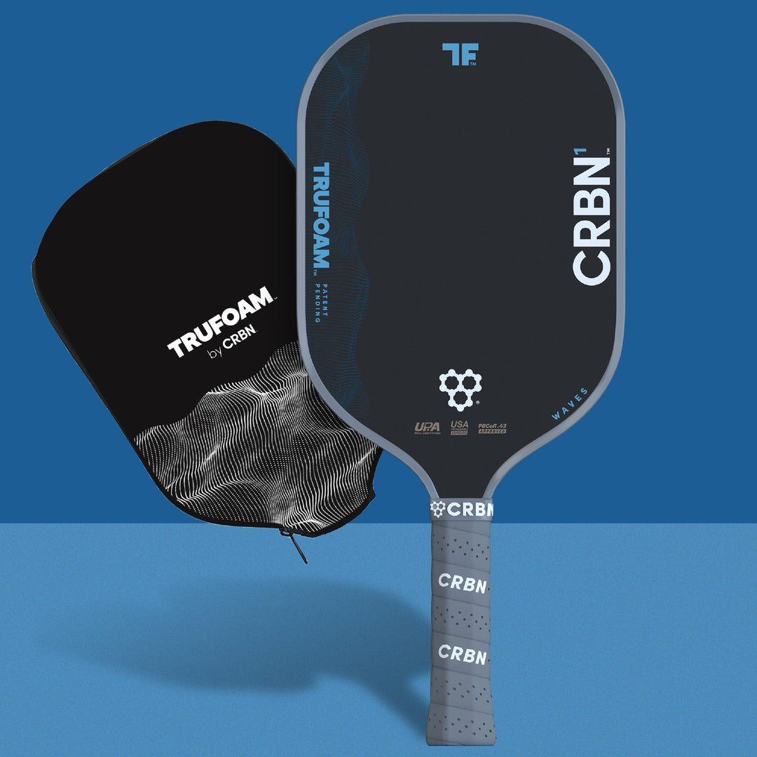 CRBN¹ TruFoam Waves Elongated long handle pickleball paddle front view