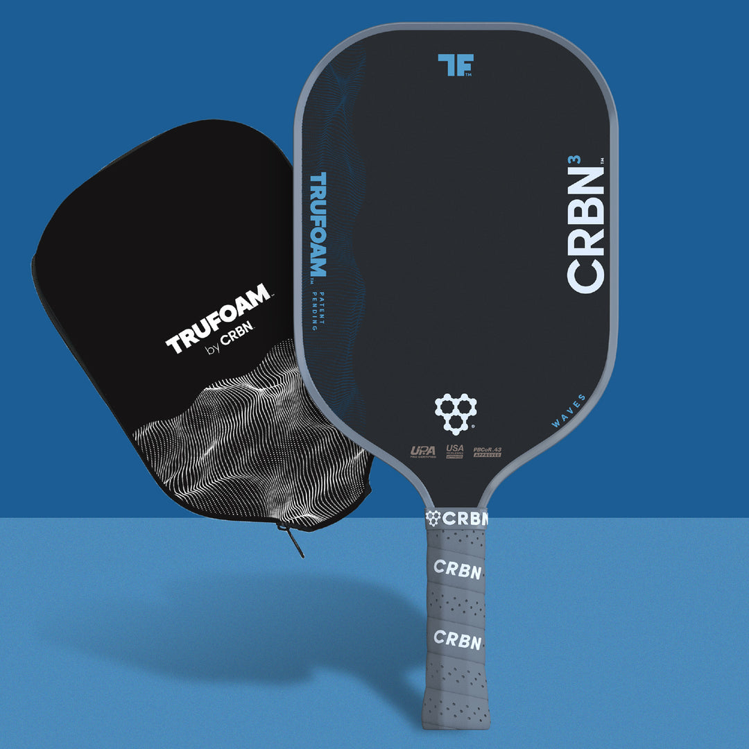 CRBN³ TruFoam Waves Elongated pickleball paddle front view