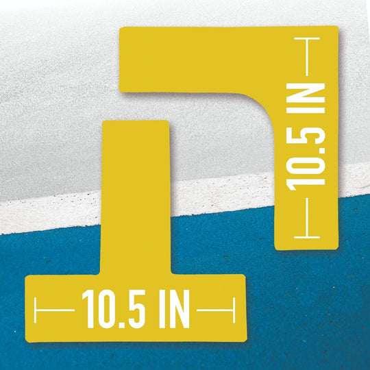 Close up of Franklin pickleball L shaped court markers and T shaped court markers