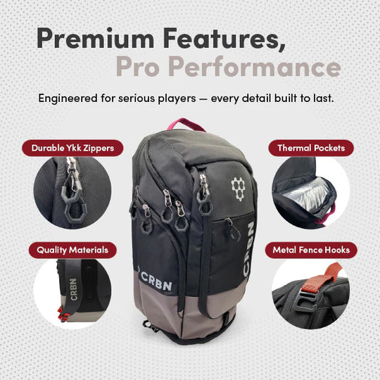 CRBN Pro Team Pickleball Backpack — Thermal-Lined 3-Paddle Storage — Shop at Pickleball Paddles US