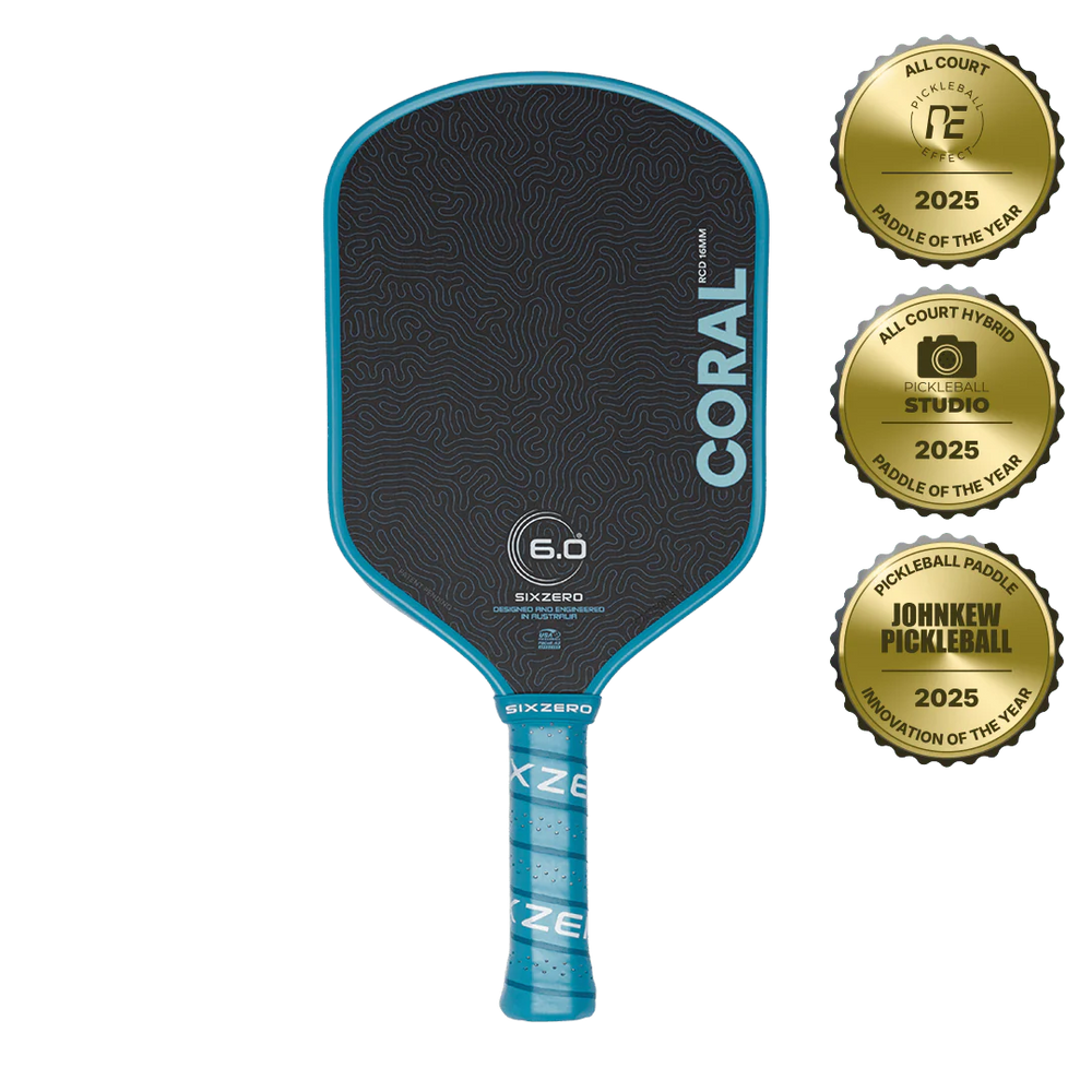 Six Zero Coral 16mm Elongated Pickleball Paddle