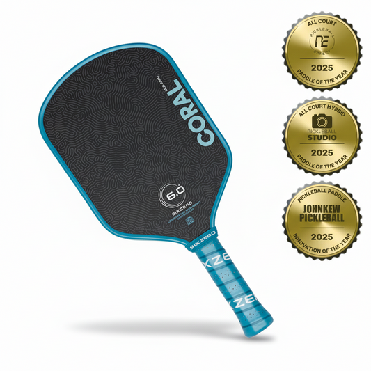 Six Zero Coral 16mm Hybrid Pickleball Paddle