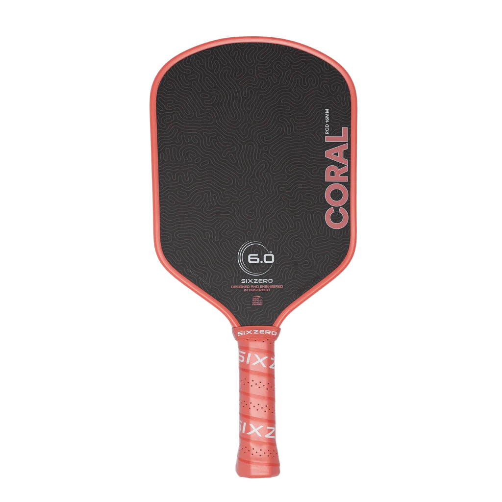 Six Zero Coral 16mm Hybrid Pickleball Paddle