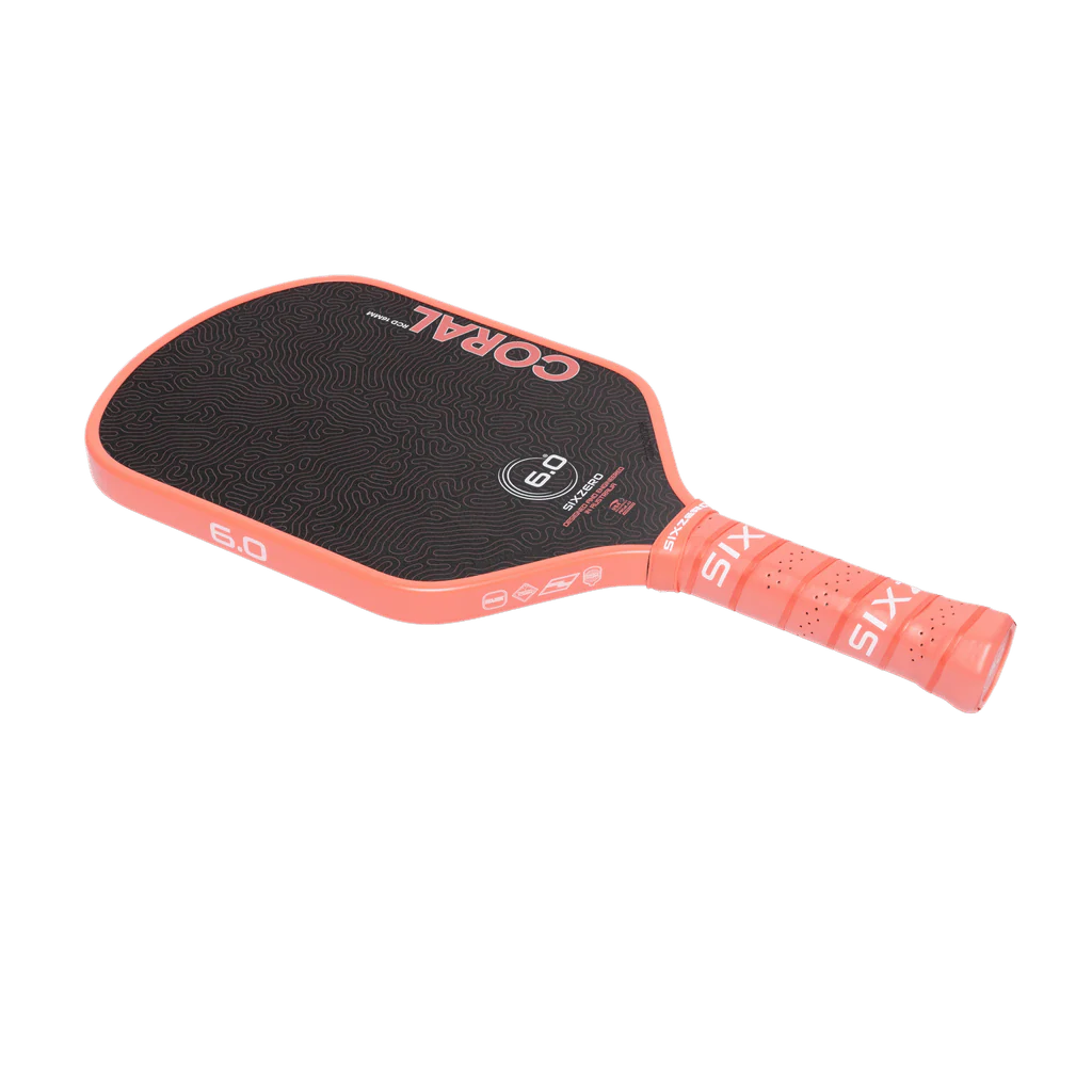 Six Zero Coral 16mm Elongated Pickleball Paddle