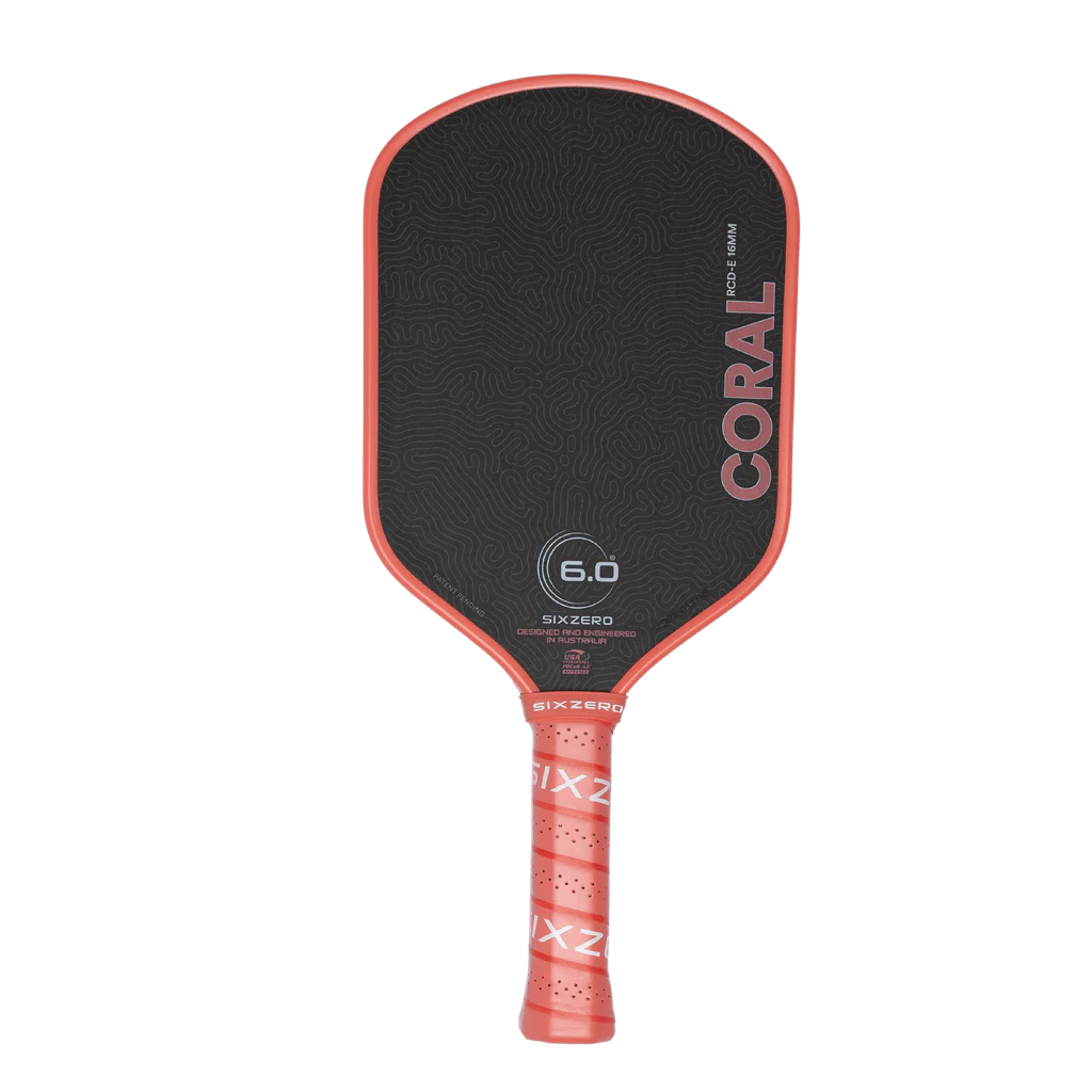 Six Zero Coral 16mm Elongated Pickleball Paddle