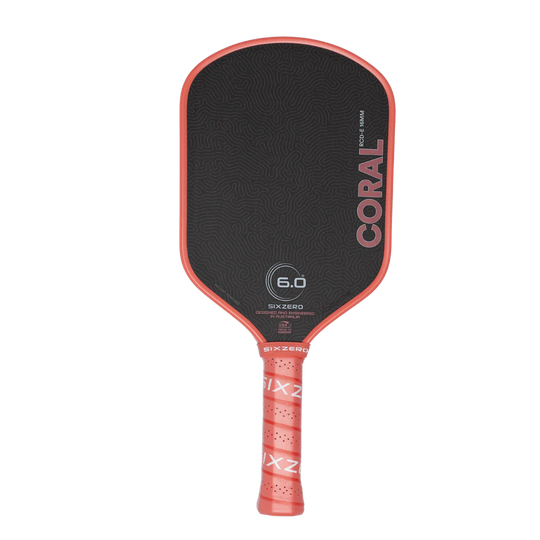 Six Zero Coral 16mm Elongated Pickleball Paddle