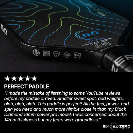 Six Zero Black Opal 14mm Pickleball Paddle