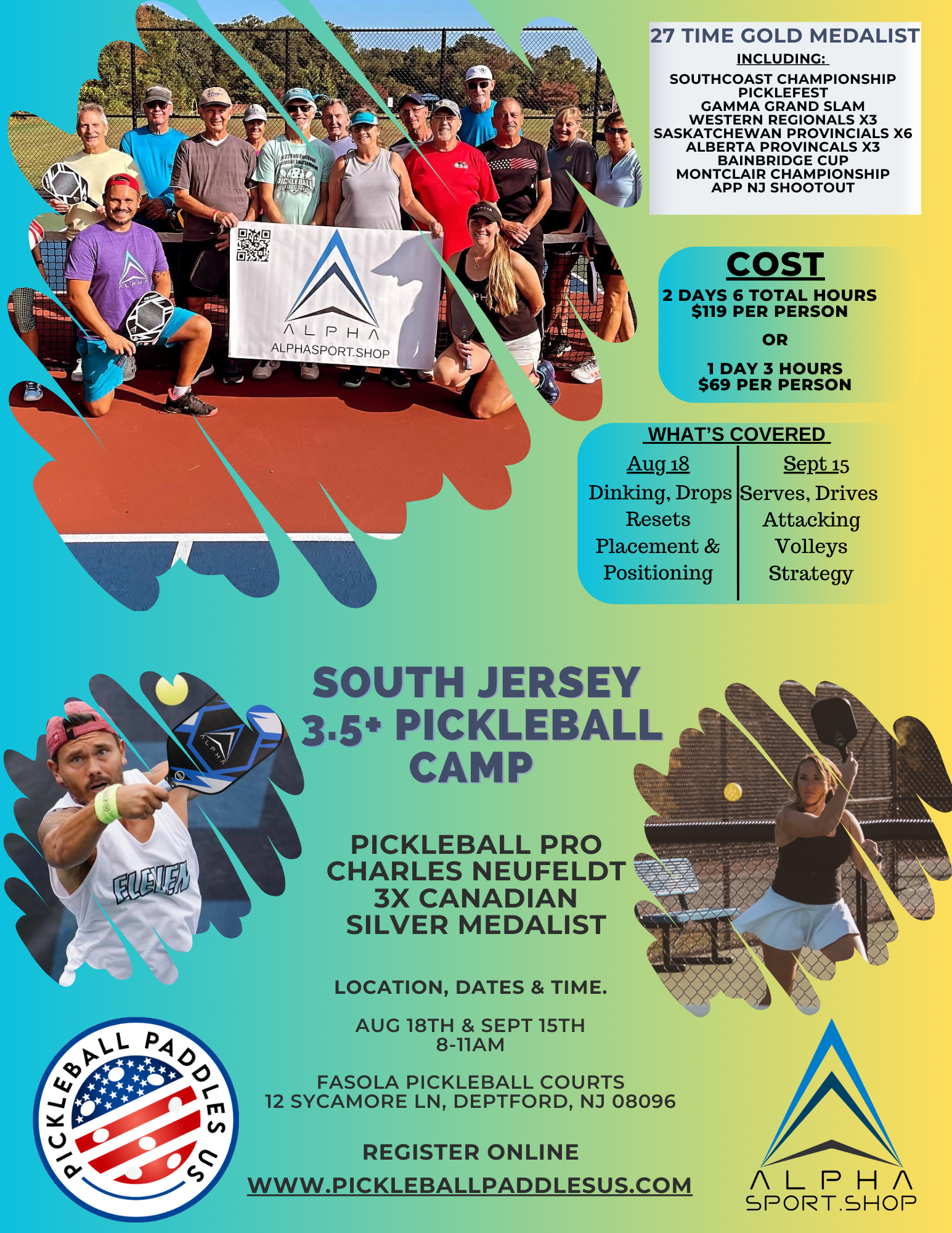 South Jersey 3.5+ Pickleball Camp 1 Day Camp Sept 15th (waitlist)