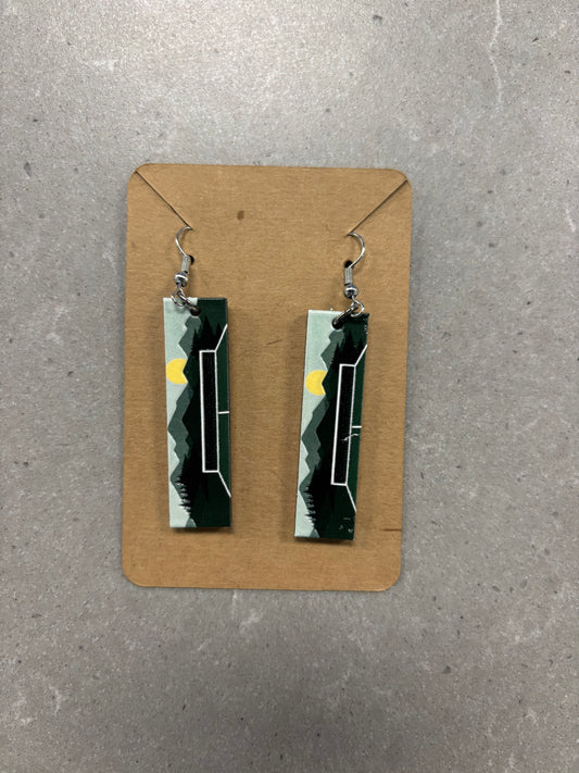 Slim Bar Wooden Pickleball Earrings