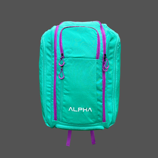 Alpha Pickleball Tour Bag — teal/purple pickleball bag front view