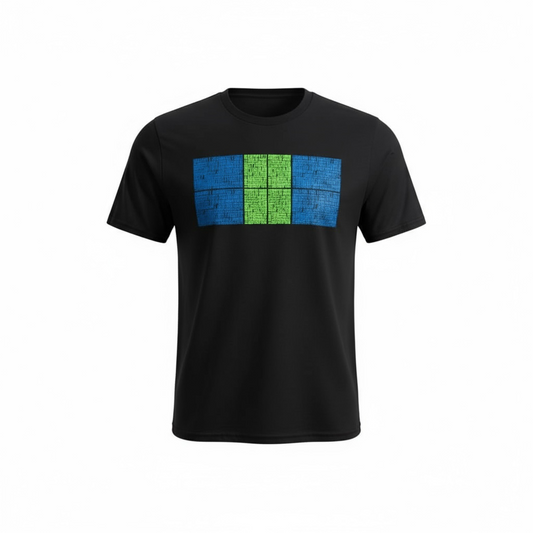 Alpha men’s dri-fit pickleball court t shirt — Detail View