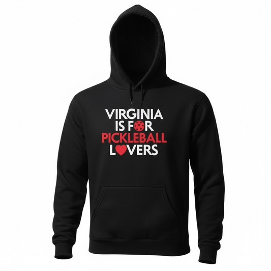 Virginia Is For Pickleball Lovers Heavy Weight Hoodie — Close-Up