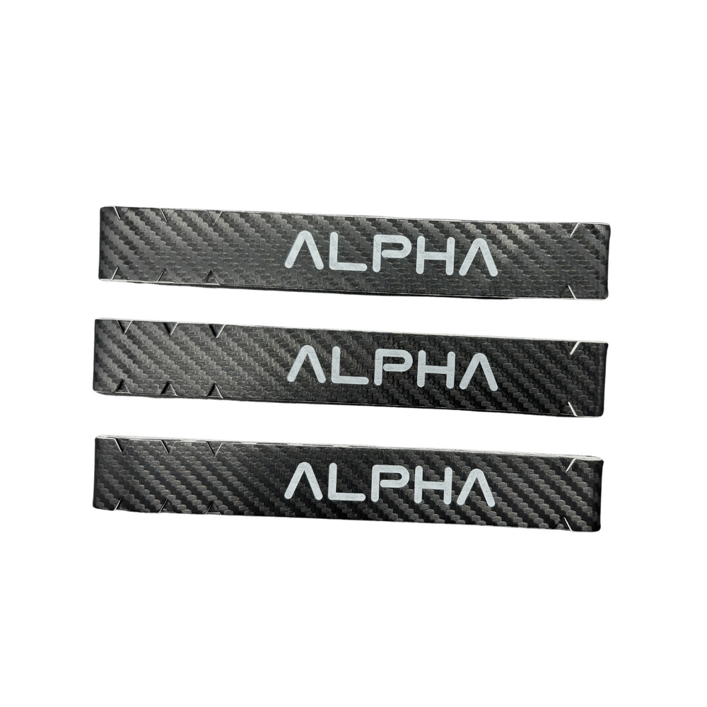 Alpha Pickleball Paddle Edge Tape 23mm Carbon Design (Full length)￼ — Detail View