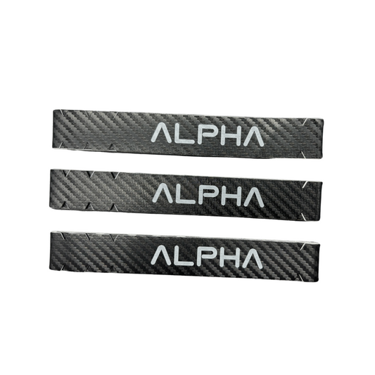 Alpha Pickleball Paddle Edge Tape 23mm Carbon Design (Full length)￼ — Detail View