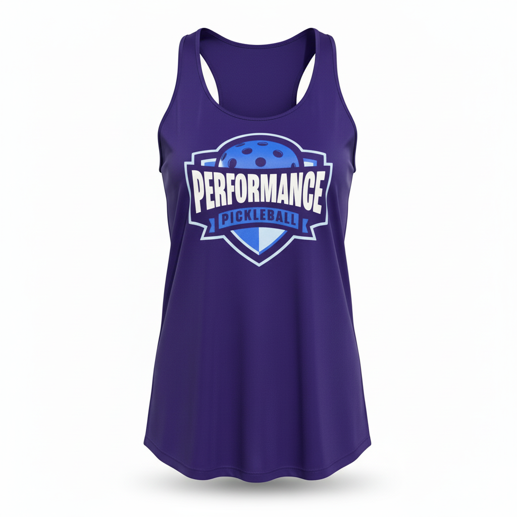 Performance Tank Top Large Blue Logo — Detail View