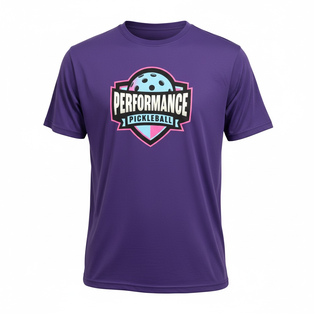 Performance Pickleball Shield Logo Short Sleeve T-Shirt — Detail View