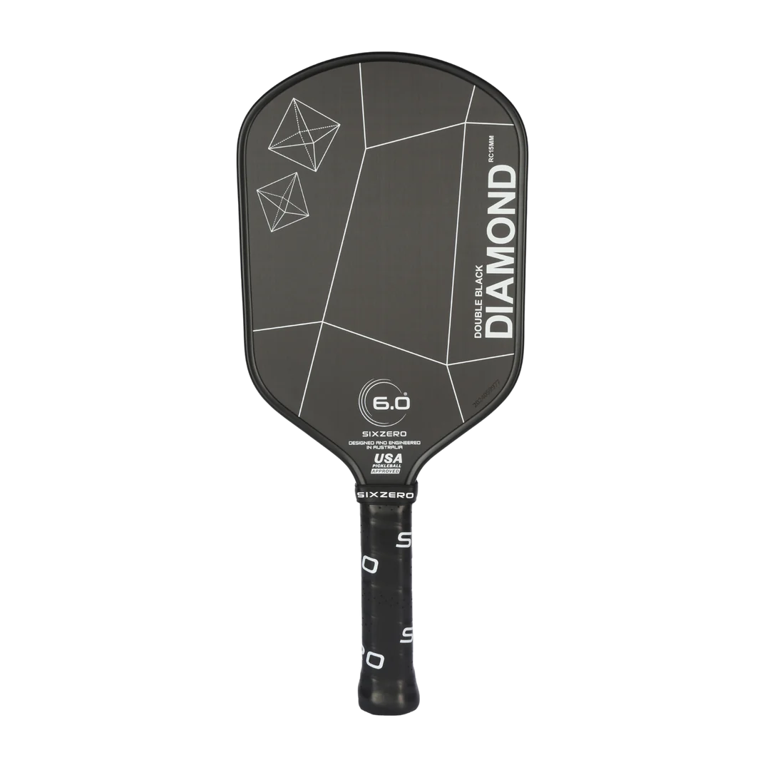 Six Zero Double Black Diamond Elongated Control 15mm Pickleball Paddle