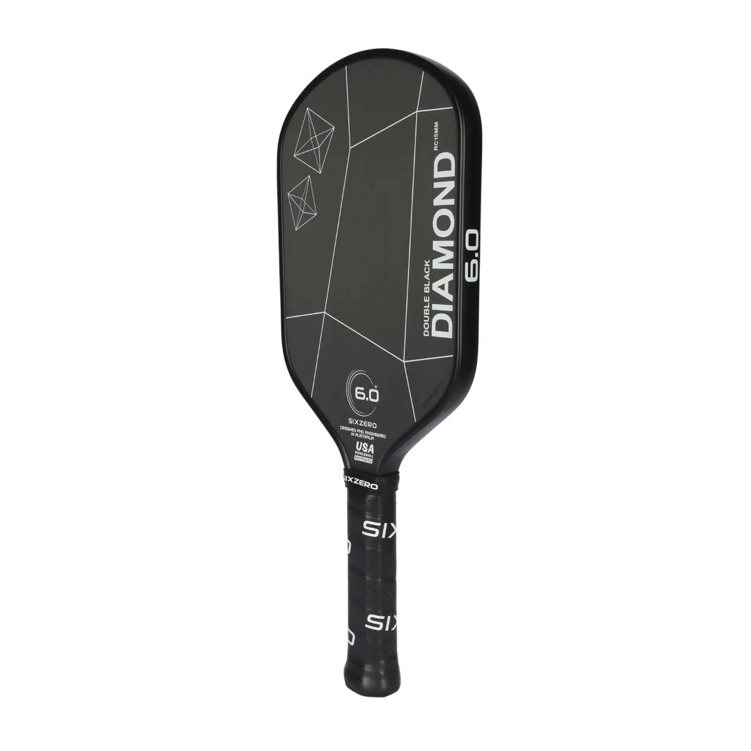 Six Zero Double Black Diamond Elongated Control 15mm Pickleball Paddle