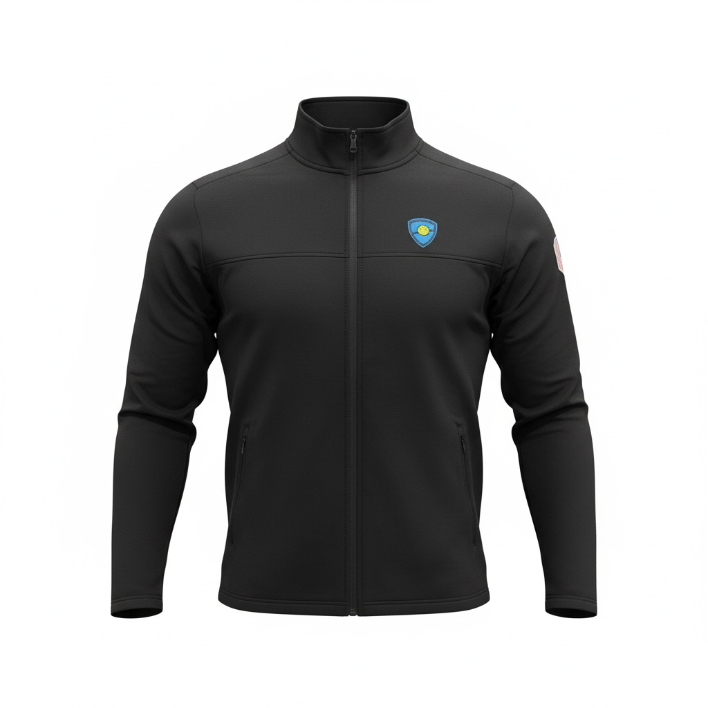 Alpha Performance Pickleball Dri-Fit Jacket – Shield Logo Edition — Close-Up