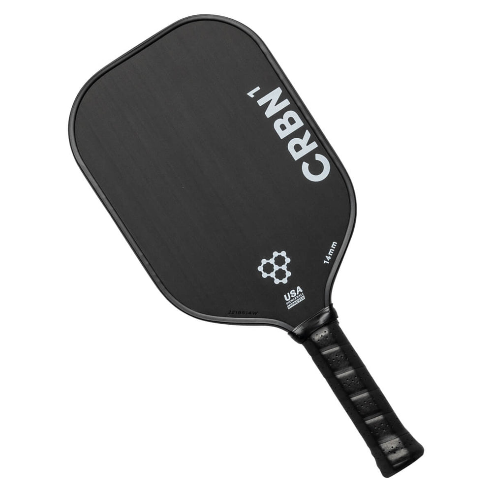 CRBN¹ 14mm elongated pickleball paddle — raw T700 carbon face