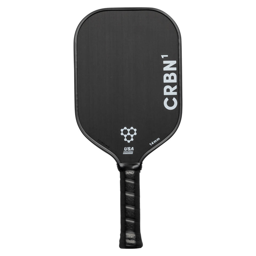 CRBN¹ 14mm elongated pickleball paddle — raw T700 carbon face