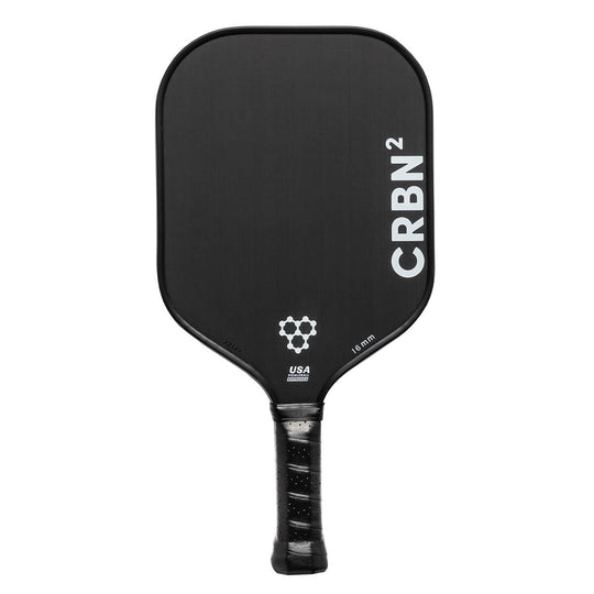 “CRBN² Carbon Widebody 16 mm pickleball paddle — raw T700 carbon face (Black/White)” (swap to 16 mm as needed)