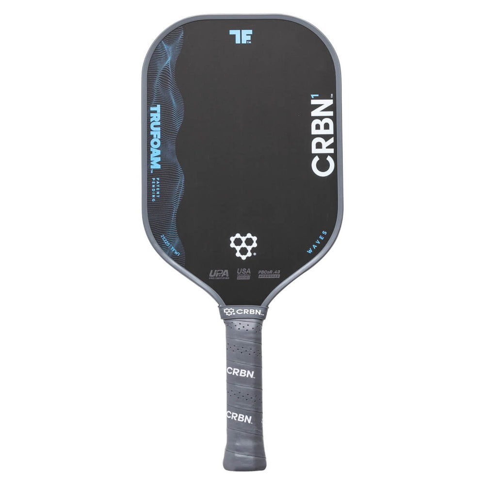 Pickleball paddle with CRBN branding on a white background