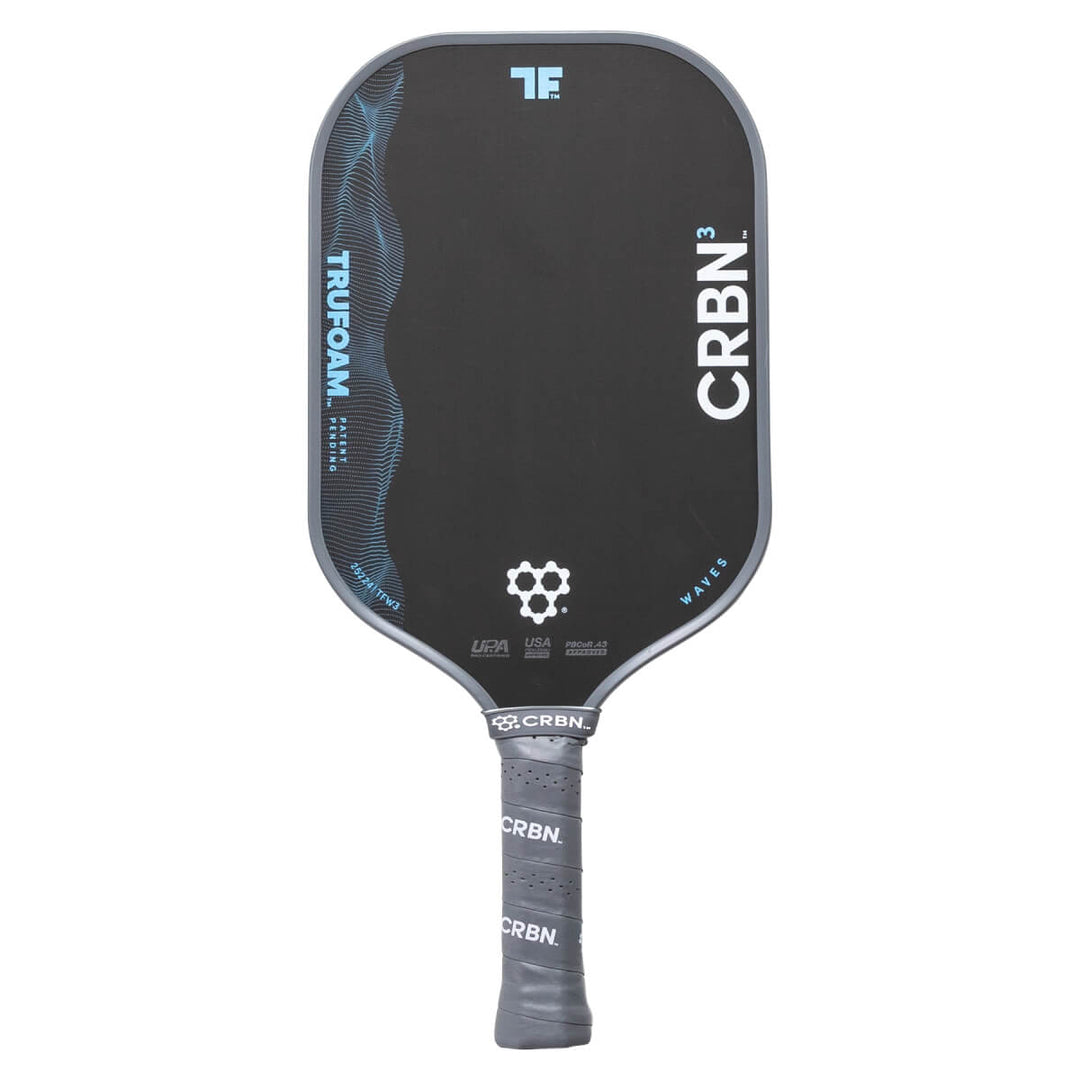 Pickleball paddle with CRBN branding on a white background