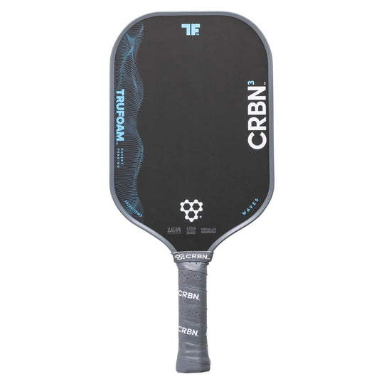 Pickleball paddle with CRBN branding on a white background