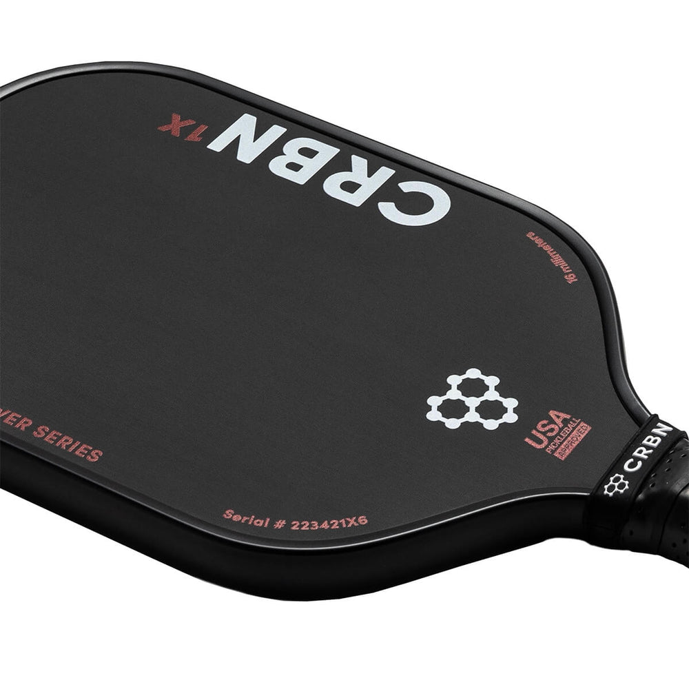 “CRBN¹ X 16mm Power elongated pickleball paddle with raw T700 carbon face (black)”