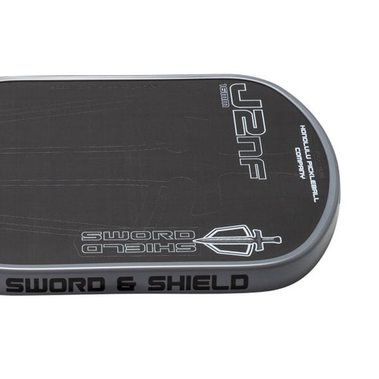 Black paddle with 'Sword & Shield' branding on a white background
