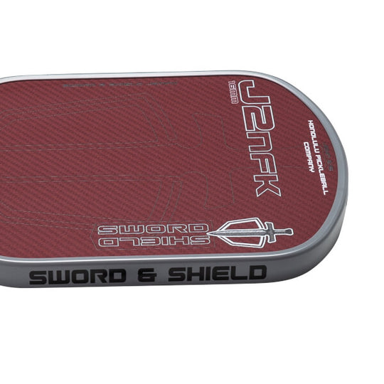 Red and gray case with 'Sword & Shield' branding on a light red background