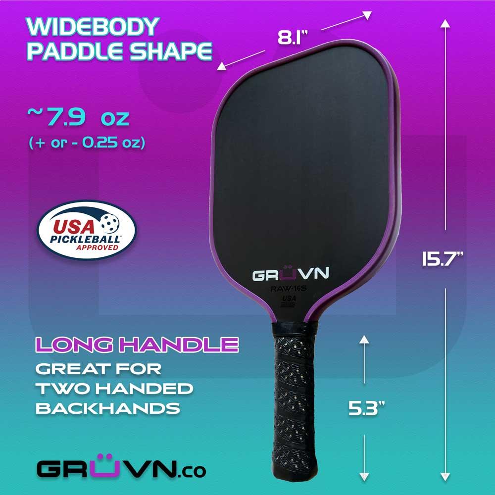 Gruvn RAW-16S Pickleball Paddle (Raw Carbon Fiber)